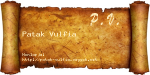 Patak Vulfia névjegykártya